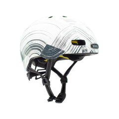 Nutcase Street Collection Granite Gloss Adult helmet with industry leading safety feature MIPS, reflective print, magnetic buckle for easy on and off, Internal heat sealed pads to provide comfort, dial adjustable fit system for individualized fit and comfort, and removable visor